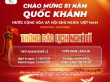 Thông báo lịch nghỉ lễ Quốc khánh 02/09/2026 của Công ty BMFE Corp