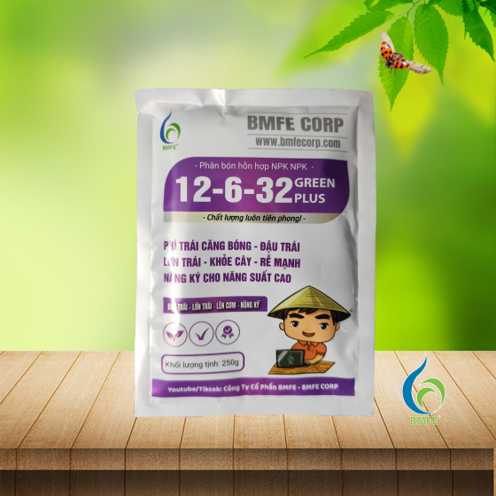 Phân Bón 12-6-32 Green Plus: Bí Quyết Phì Trái, Nặng Ký, Sáng Màu