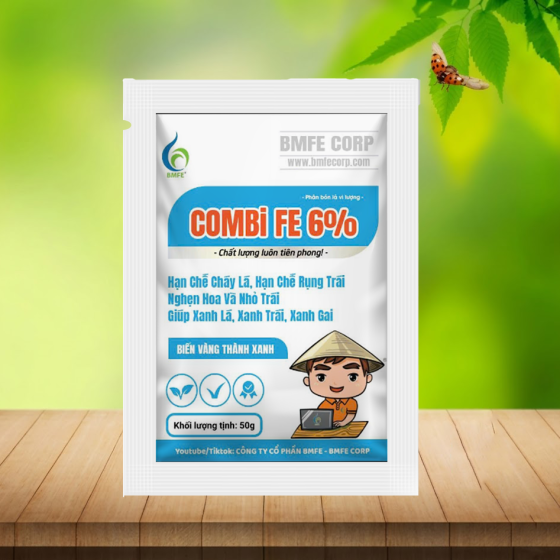 Phân Bón Lá COMBI FE 6% BMFE 50g - Biến Vàng Thành Xanh, Xanh Lá
